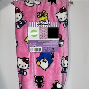 Hello Kitty And Friends Pink Plush Throw Blanket Twin Size
